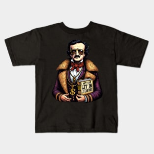 Edgar Allan Poe I Put The Lit In Literature Kids T-Shirt